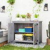 Outsunny Wood Outdoor Storage Cabinet, Compact Garden Shed Potting Shed with Shelf and Double Doors - image 2 of 4