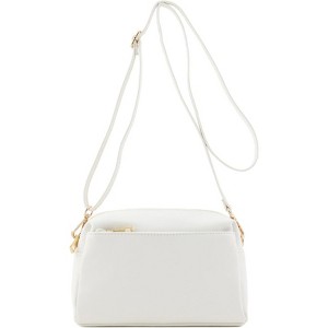 BEAFUP Triple Zip Small Crossbody Bag - Faux Leather Shoulder Bag with Gold Tone Hardware and Adjustable Strap - Zipper Closure for Everyday - 1 of 4