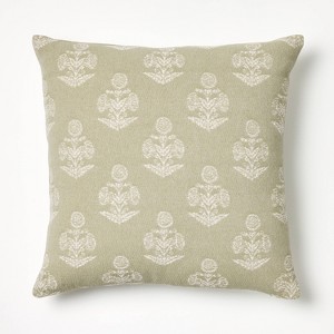 Woven Block Print Square Throw Pillow - Threshold™ designed with Studio McGee - 1 of 4