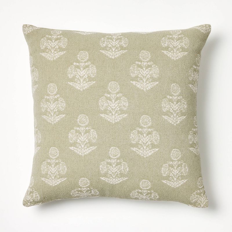 Woven Block Print Square Throw Pillow - Threshold™ designed with Studio McGee, 1 of 12