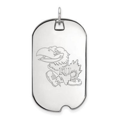 Black Bow Jewelry 10k White Gold Kansas Jayhawks NCAA Large Pendant