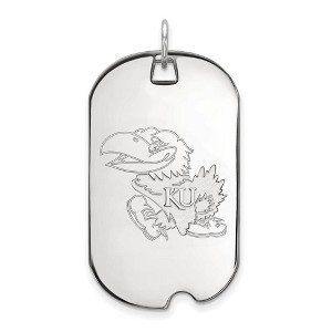 Black Bow Jewelry 10k White Gold Kansas Jayhawks NCAA Large Pendant - 1 of 3