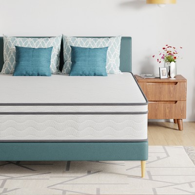 Queen 10-Inch White Innerspring Gel Memory Foam Mattress