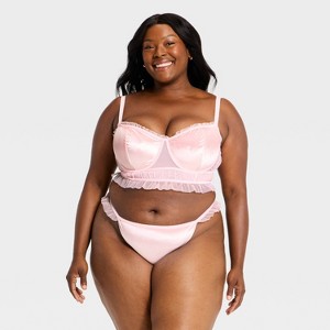 Women's Velvet & Mesh Pleated Lingerie Set - Auden™ - 1 of 3