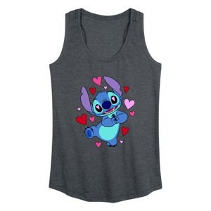 Women's - Lilo and Stitch - Heart Eyes Graphic Racerback Tank - 1 of 4