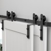 Bypass Sliding Barn Door Hardware Kit, Double Track for Double Door,Heavy Duty,Basic I/J Pulley,Slide Smoothly Quietly,Easy Install (No Door) - 4 of 4