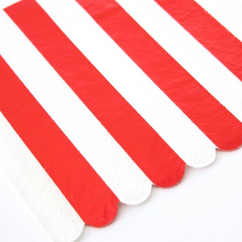 Meri Meri Shiny Red Stripe Small Napkins (Pack of 16), 2 of 3