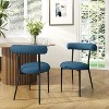 Vynxaria Navy Blue Dining Chair Set of 2 - 3 of 4