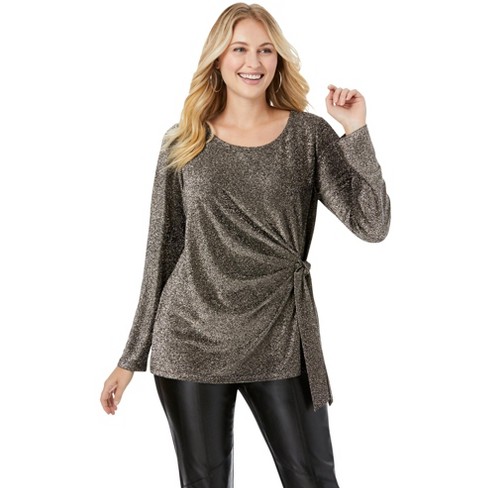 Jessica London Women's Plus Size Shimmery Side-gathered Tunic - 18/20 ...