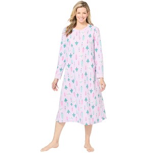 Dreams & Co. Thermal Henley Nightgown - 1 of 4