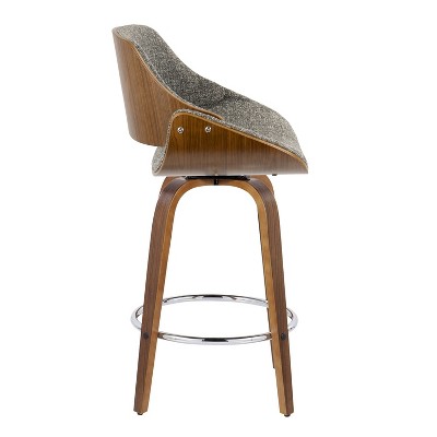 Fabrizzi Dark Gray Wood and Metal Swivel Counter Stool Set
