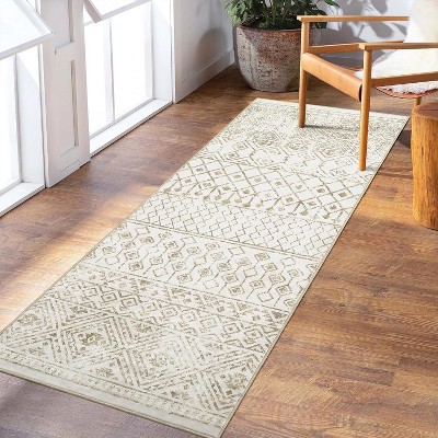 washable living room rug, non-slip vintage  distressed soft low pile foldable printed carpet for bedroom, office