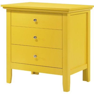 NicBex Nightstand with 3 Drawers Modern Wood Bedside Table with Handles for Bedroom,Sturdy and Durable