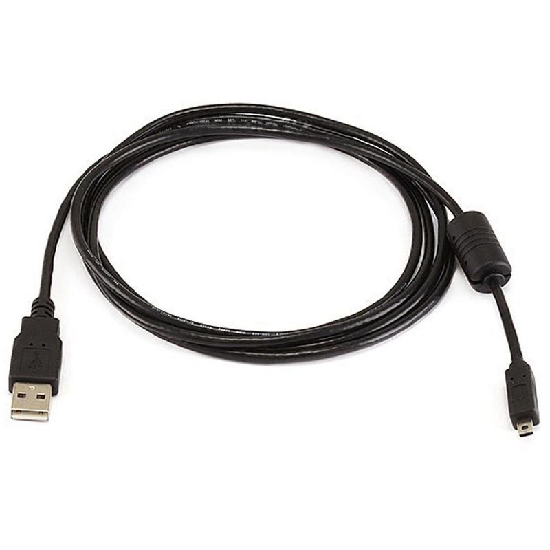 Monoprice USB Cable - 6 Feet - Black | A to Mini-B 8-Pin with Ferrites for Pentax Panasonic Nikon Digital Camera, 1 of 4