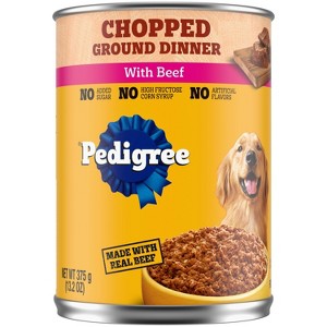 Pedigree Chopped Ground Dinner Wet Dog Food with Beef - 13.2oz - 1 of 4