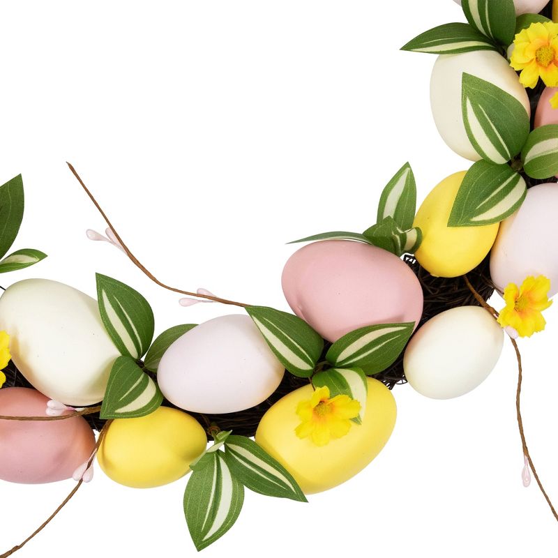 Northlight Easter Eggs and Flower Buds Artificial Wreath - 22" - Pink and Yellow - Unlit, 5 of 8