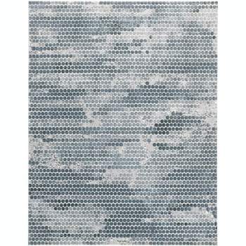 Feizy - Atwell 3171F  Industrial Abstract, Blue/Gray Accent Rug