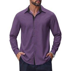 COOFANDY Men's Long Sleeve Wrinkle Free Dress Shirts Business Casual Button Down Shirt - 1 of 4