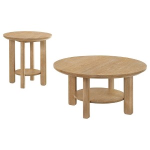 Coaster,Ottowa 2-piece Round Wood Coffee Table Set - 1 of 4