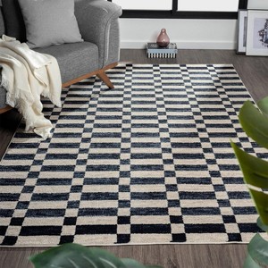 Luxe Weavers Checkered Geometric Area Rug, Indoor Carpet - 1 of 4