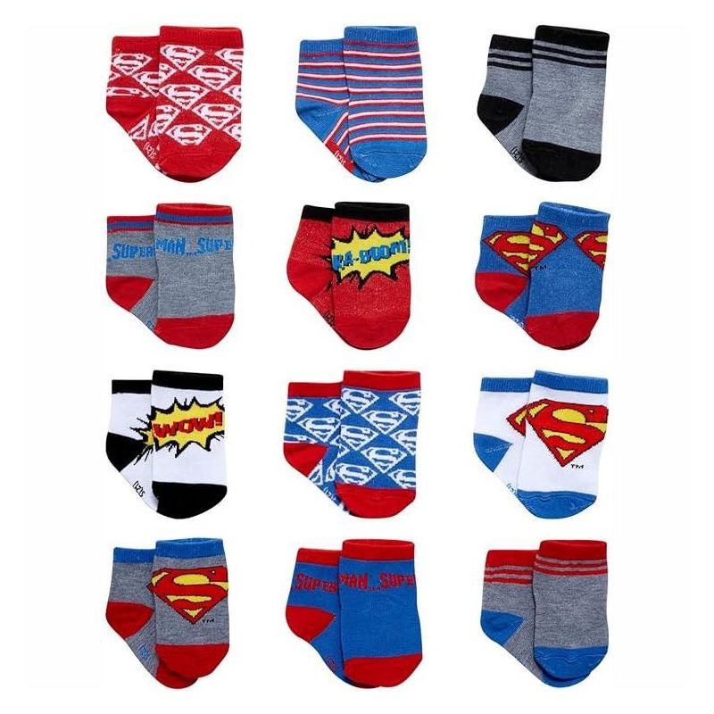 DC Comics Baby Boys’ and Girls’ Socks, Infant socks Ages 0-24 months, 1 of 4