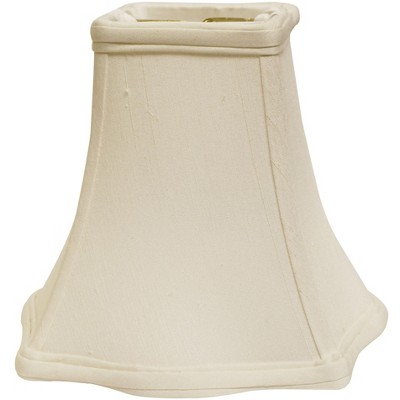 Vynxaria Lampshades: White Slant Fancy Square Softback Shade, 8" x 18" x 13"