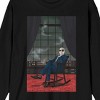 Universal Monsters Invisible Man Smoking On Rocking Chair Crew Neck Long Sleeve Black Adult Tee - 2 of 3