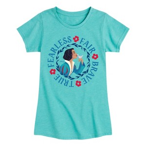 Girls' - Snow White - Fearless Fair Brave True Fitted Short Sleeve Graphic T-Shirt - 1 of 4