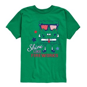 Boys' - SpongeBob SquarePants - Shine Like Fireworks Short Sleeve Graphic T-Shirt - 1 of 4