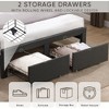 Queen Bed Frame with 2 Storage Drawers, Upholstered Bed Frame, Linen Upholstered Headboard Platform Bed, No Box Spring Needed, Noise-Free - 3 of 4