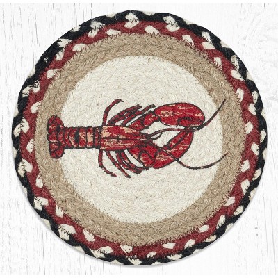 Earth Rugs Fresh Lobster Round Jute Trivet – 10"x10" Hand-Braided Rustic Coastal Kitchen Accent