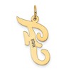 Black Bow Jewelry 14k Yellow Gold Madison Collection LG Classic Script Initial F Pendant - 3 of 4