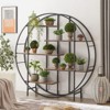 Round Wall Shelf, Wall-Mounted Circular Shelf, Wood & Iron Wall Hanging Shelves, 5-Tier Circle Shelf Wall Decor, Circular Floating Shelves - 3 of 4