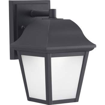 Progress Lighting, Crawford, 1-Light, LED Wall Lantern, Black, Frosted Glass, Material: Glass, Finish Color: Black
