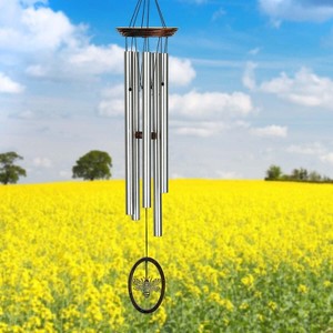 Woodstock Wind Chimes Signature Collection  Wind Fantasy Chime  24'' Silver Wind Chime - 1 of 4