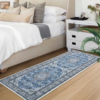 WhizMax Area Rug Vintage Medallion Rugs Stain & Water Resistant Washable Throw carpet for Living Room Bedroom