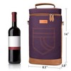 Tirrinia 2 Bottle Carrier Tote, Leakproof & Insulated Padded Versatile Wine Cooler Bag, Valentine’s Day Gift Idea - 4 of 4