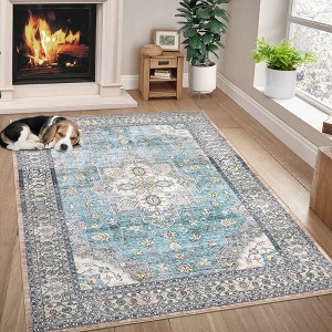 Area Rug Washable Rug Vintage Bohemian Rug, Ultra Soft Area Rugs for Bedroom Living Room Dining Room - 1 of 4