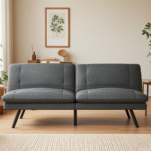 Dyonery Convertible Futon Sofa Bed with Detachable Cushion & Adjustable Backrest ,Folding Memory Foam Folding Loveseat Sleeper for LivingRoom - 1 of 4