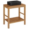 vidaXL Bathroom Vanity Cabinet Solid Teak with Sink Marble Black - 2 of 4