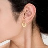 Pompeii3 14k Yellow Gold 3.5mm Small Designer Hoops Women's Earrings 3/4" Tall 1.25grams - 3 of 4