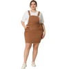 Agnes Orinda Women's Plus Size Fashion Ripped Hem Side Pockets Denim Suspender Mini Sundresses - 3 of 4