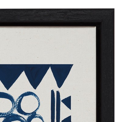 Indigo Abstract Canvas Art with Black Frame, 18x24