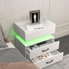 INFURNIC Nightstands 2 Drawer Nightstand with Large Storage and Modern Design for Bedroom Living Room, White, 19.3"*13.8"*20.7" - 4 of 4