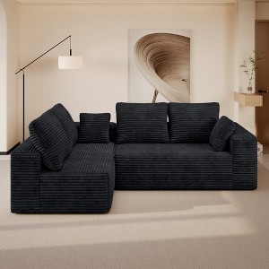 WJSHome 104" Modular Sectional Cloud Couch, Boneless Sofa with Deep Seat, Comfy Fluffy Couch with L-Shaped Chaise,Left-Facing Chaise - 1 of 4