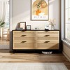 VYNXARIA 59" Black Rattan Dresser with 6 Drawers for Stylish Storage in Bedroom & Living Room - 2 of 4