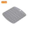Unique Bargains Silicone Heat Resistant Non-slip Flexible Trivet 6.9 Inch Light Gray 2 Pcs - 3 of 3