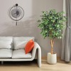 DR.Planzen 5-7FT Artificial Ficus Tree with Black Pot, Realistic Faux Plants Indoor Outdoor Large Fake Tree for Home Decor - 2 of 4