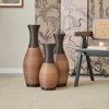 Aukfa Set of 3 Decorative Brown Floor Vases – Large Artificial Rattan Vases for Home Décor, Living Room, or Hallway Display - 2 of 4