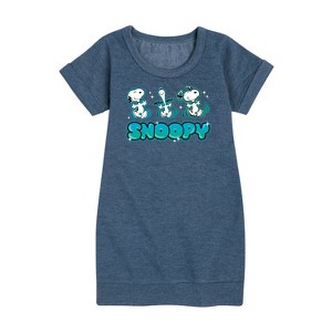 - Peanuts - Snoopy Graphic Short Sleeve Fleece Dress - 1 of 4